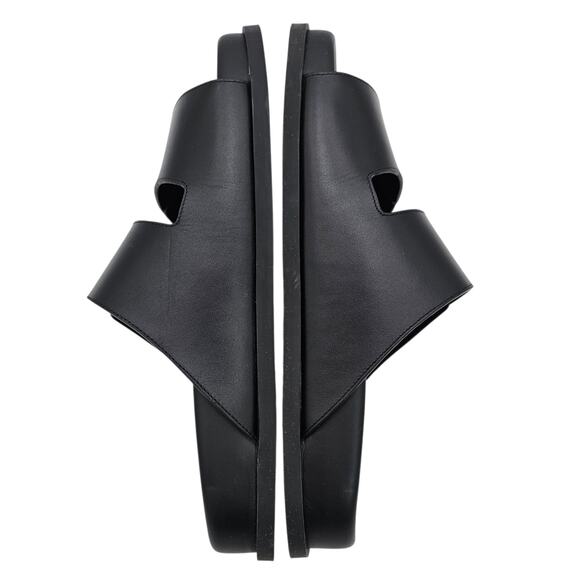 Valentino Garavani One Stud Flat Slide Sandal Black Leather Size 37.5 US 7.5 - Picture 7 of 10